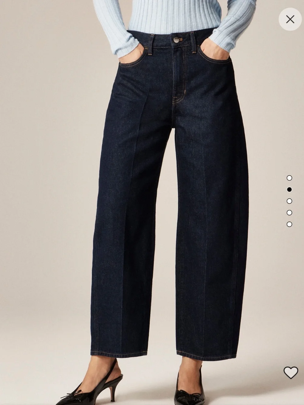 J Crew Barrel-Leg Jeans in Dark Rinse Wash